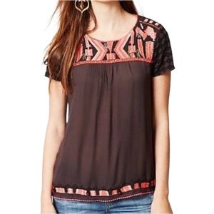 HD in Paris | Anthro grey embroidered beaded Nernie blouse